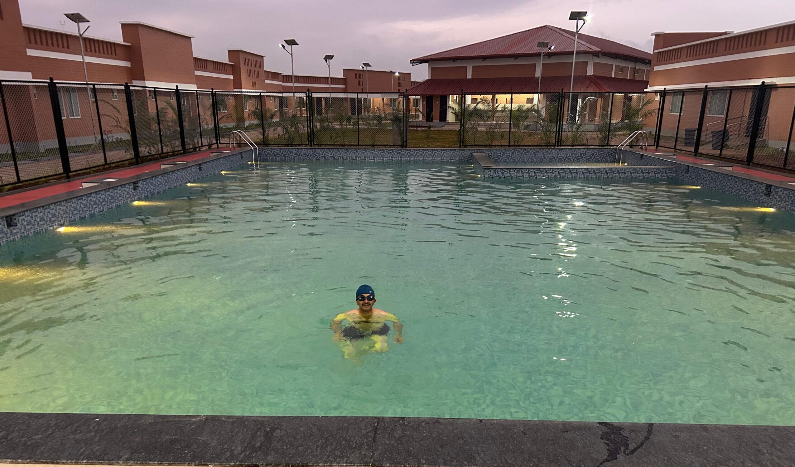 Janani Yoga and Naturopathy hospital swimming pool area